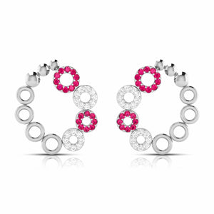 Jewelove™ Earrings Red Platinum Earrings for Women JL PT E NL8632