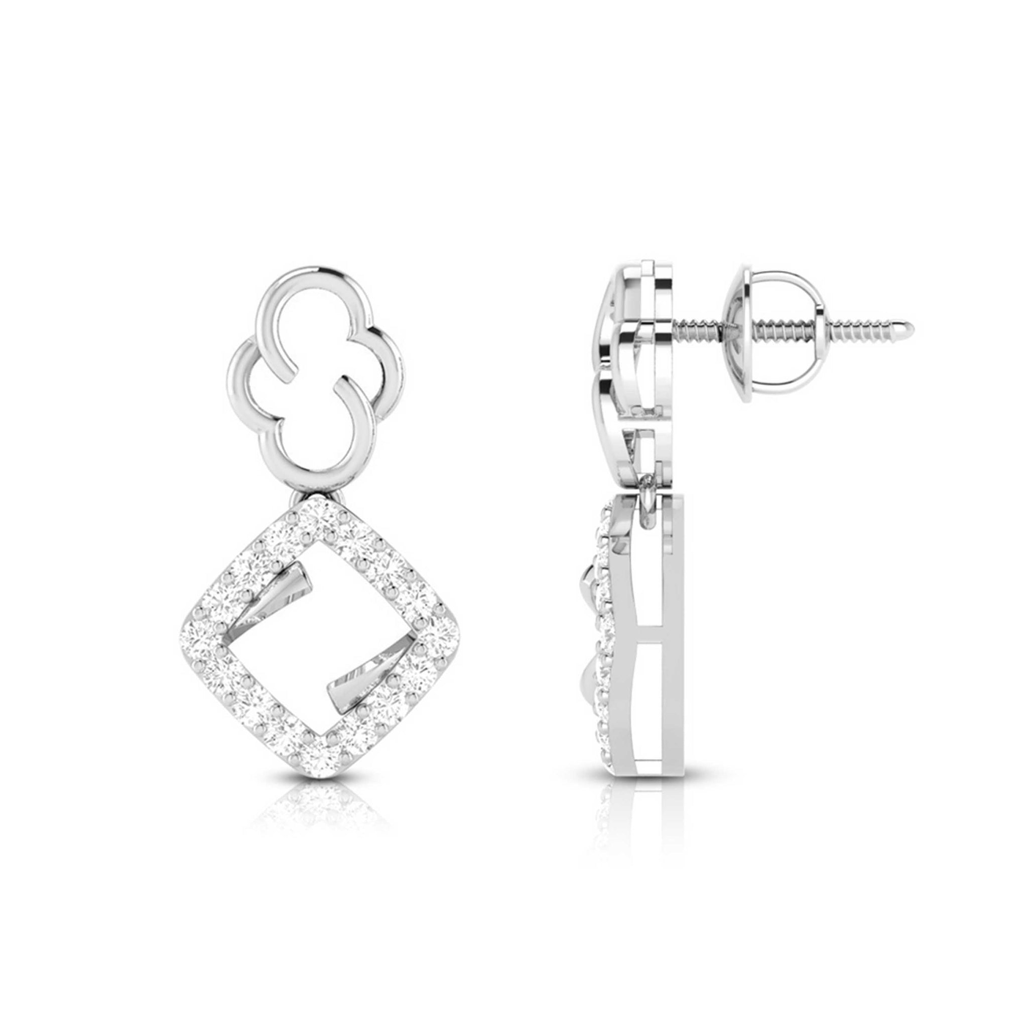 Jewelove™ Earrings Platinum Earrings with Diamonds for Women JL PT E N-17