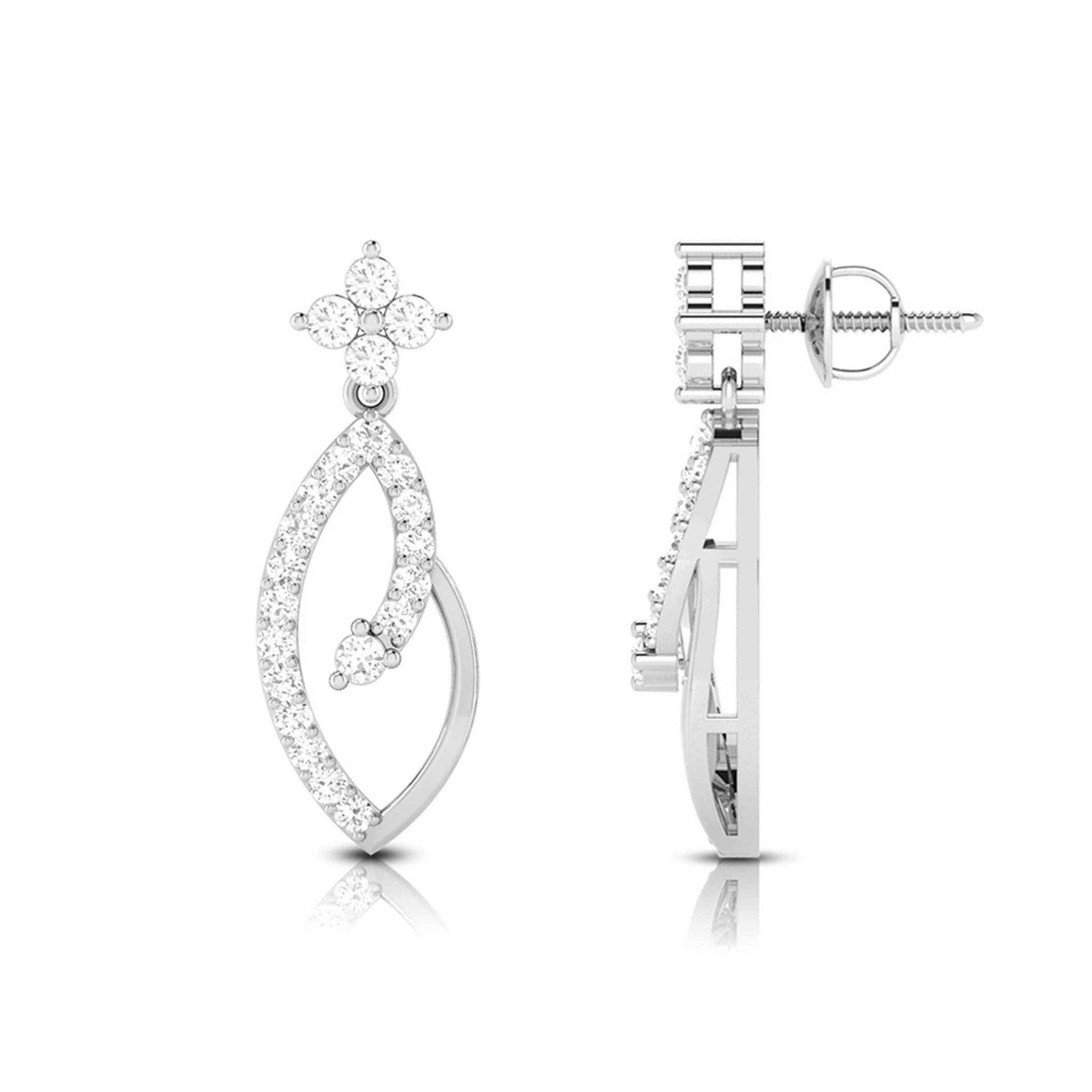 Jewelove™ Earrings Platinum Earrings with Diamonds for Women JL PT E NK-55