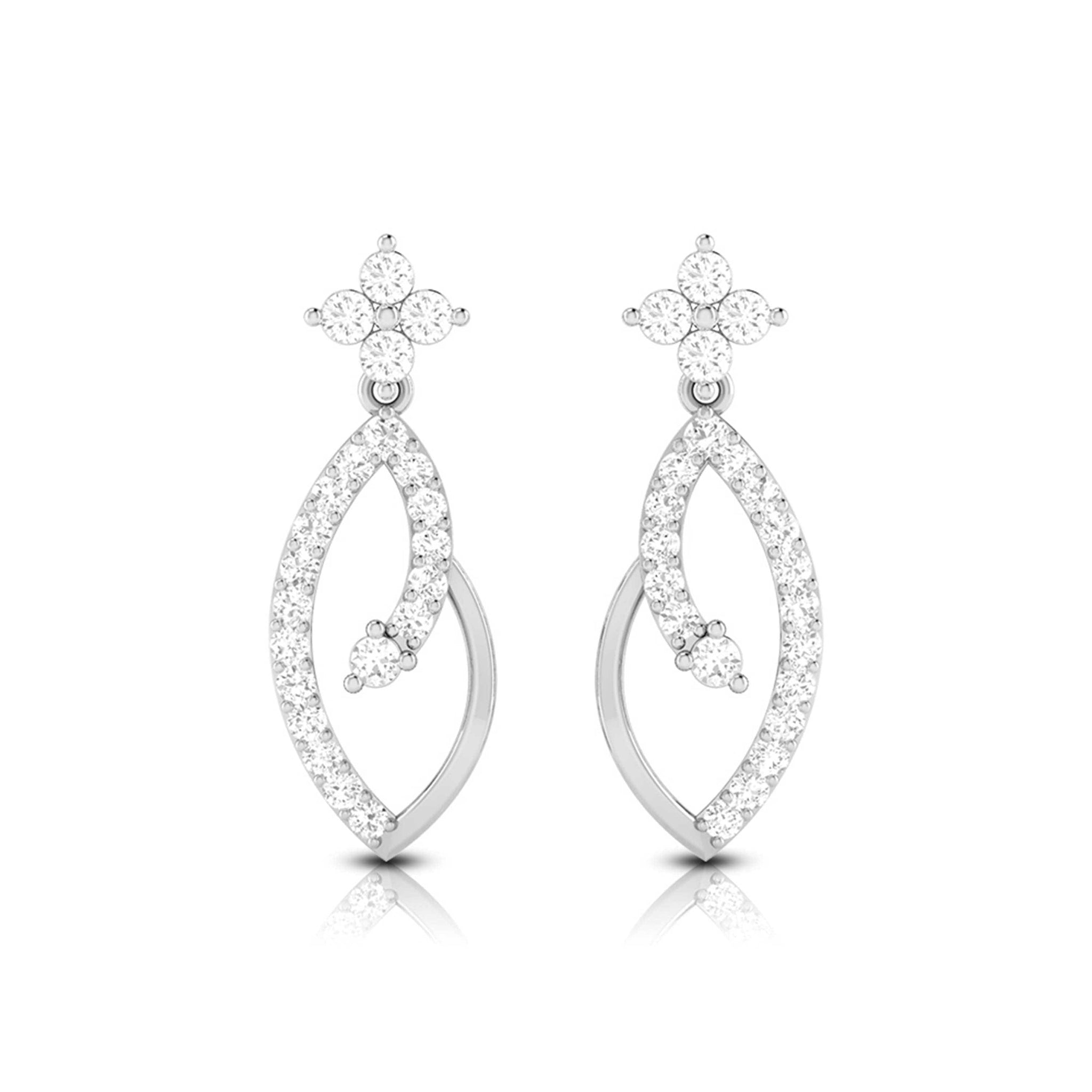 Jewelove™ Earrings SI IJ Platinum Earrings with Diamonds for Women JL PT E NK-55