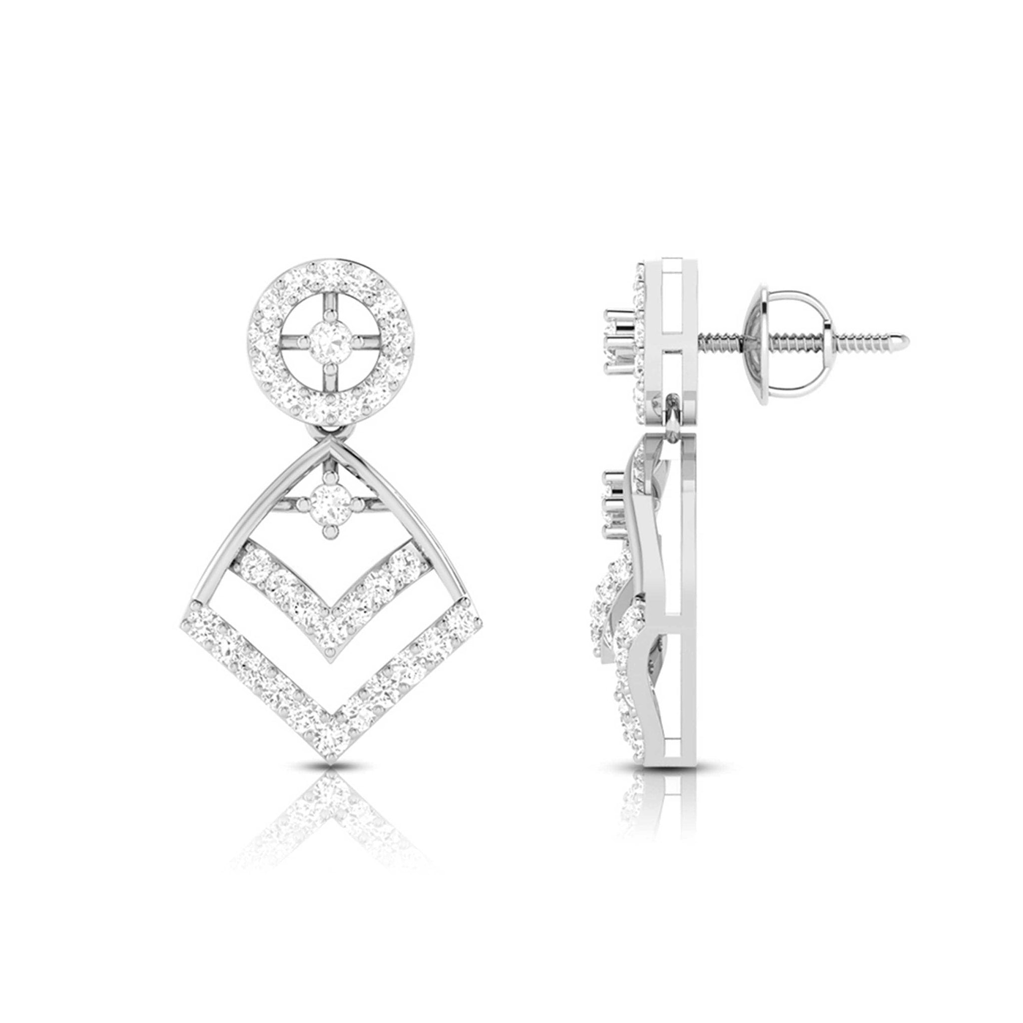 Jewelove™ Earrings Platinum Earrings with Diamonds for Women JL PT E NK-56