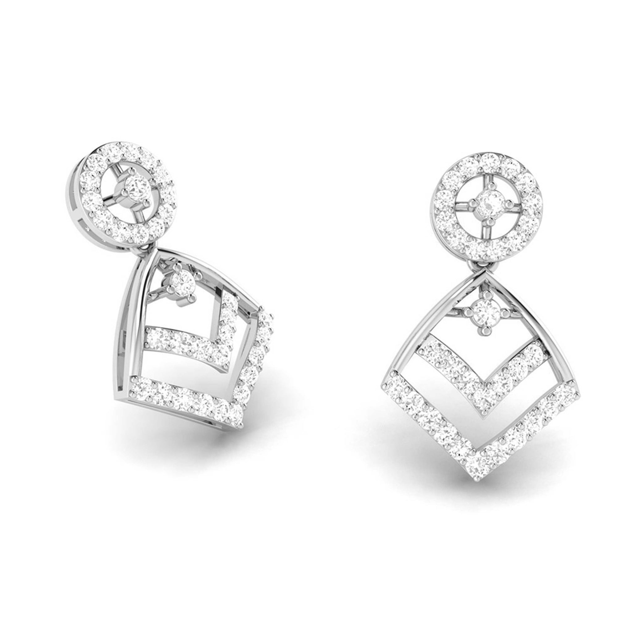 Jewelove™ Earrings Platinum Earrings with Diamonds for Women JL PT E NK-56