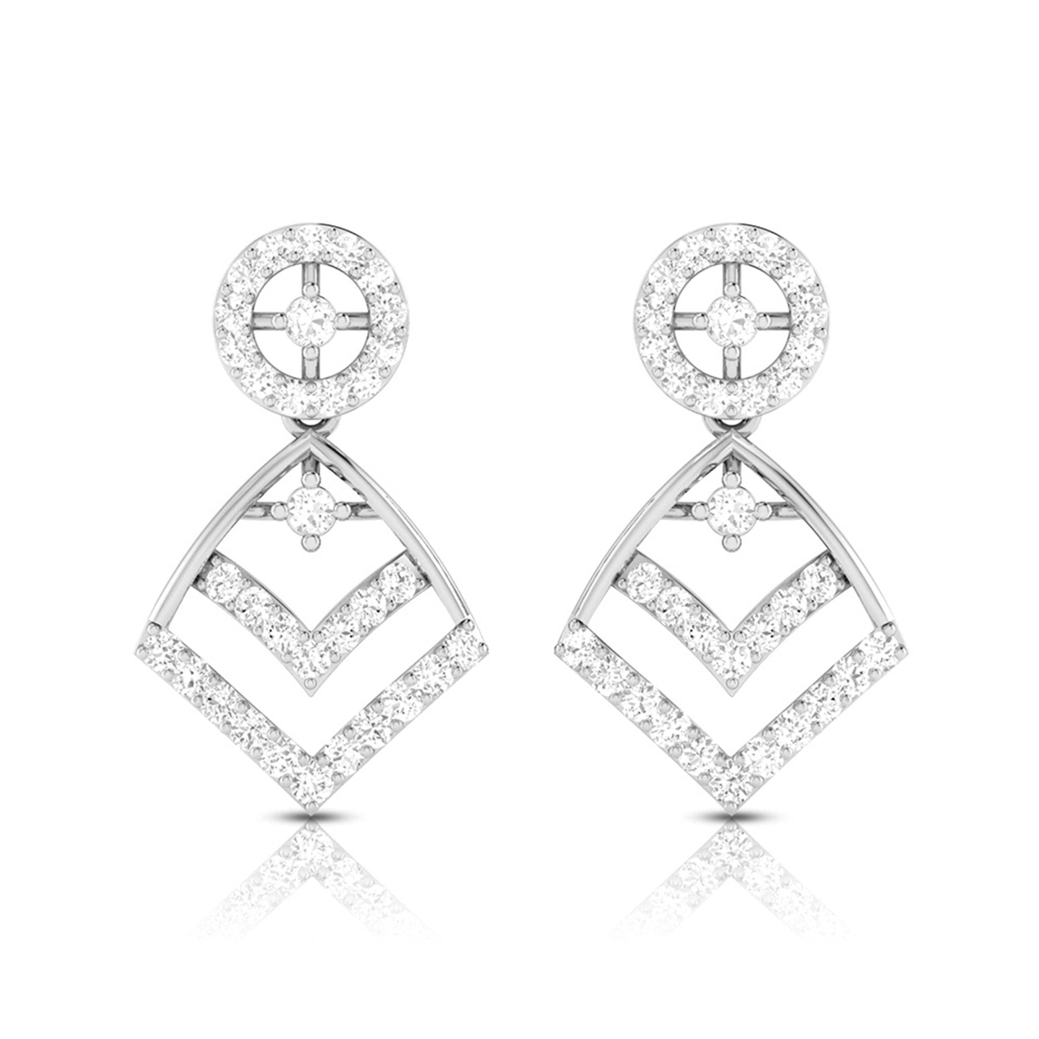 Jewelove™ Earrings Platinum Earrings with Diamonds for Women JL PT E NK-56