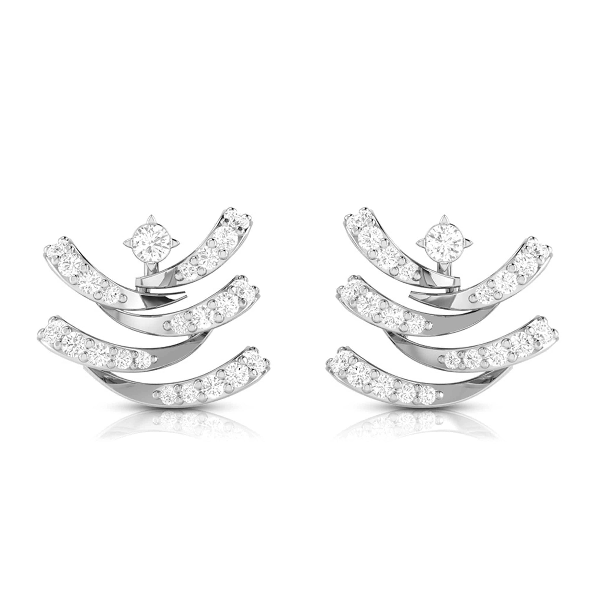 Jewelove™ Earrings SI IJ Platinum Earrings with Diamonds JL PT E ST 2010