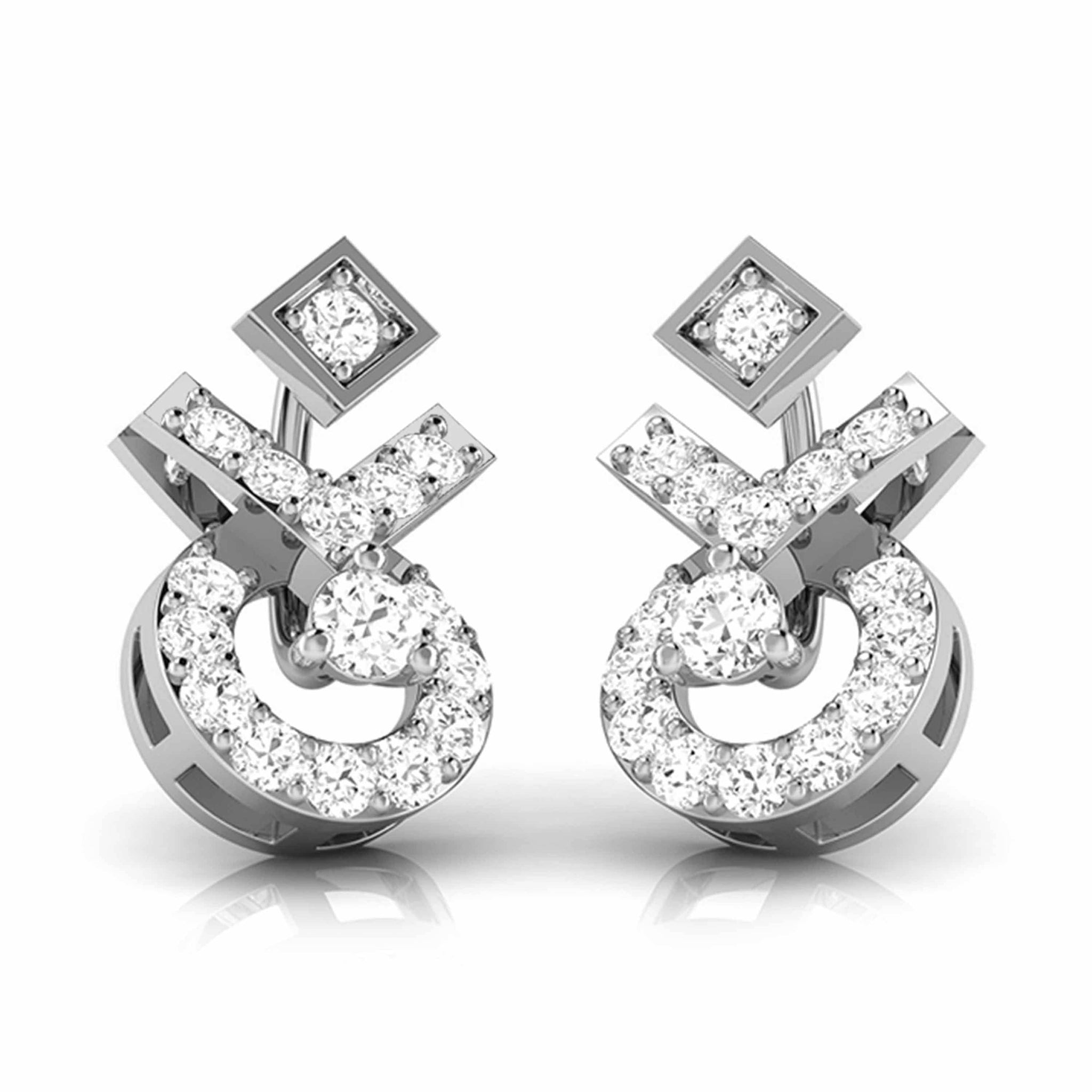 Jewelove™ Earrings Platinum Earrings with Diamonds JL PT E ST 2210