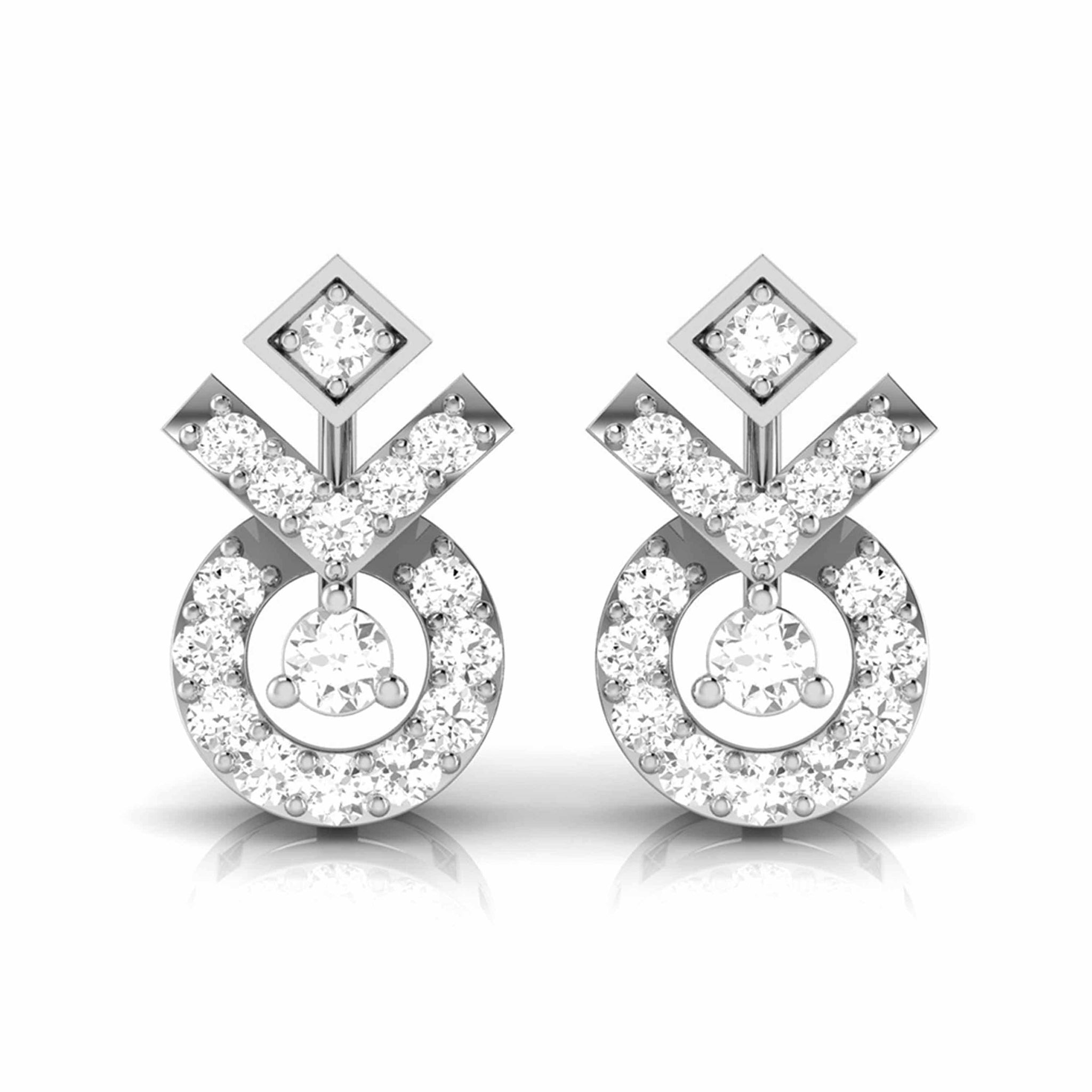 Jewelove™ Earrings SI IJ Platinum Earrings with Diamonds JL PT E ST 2210