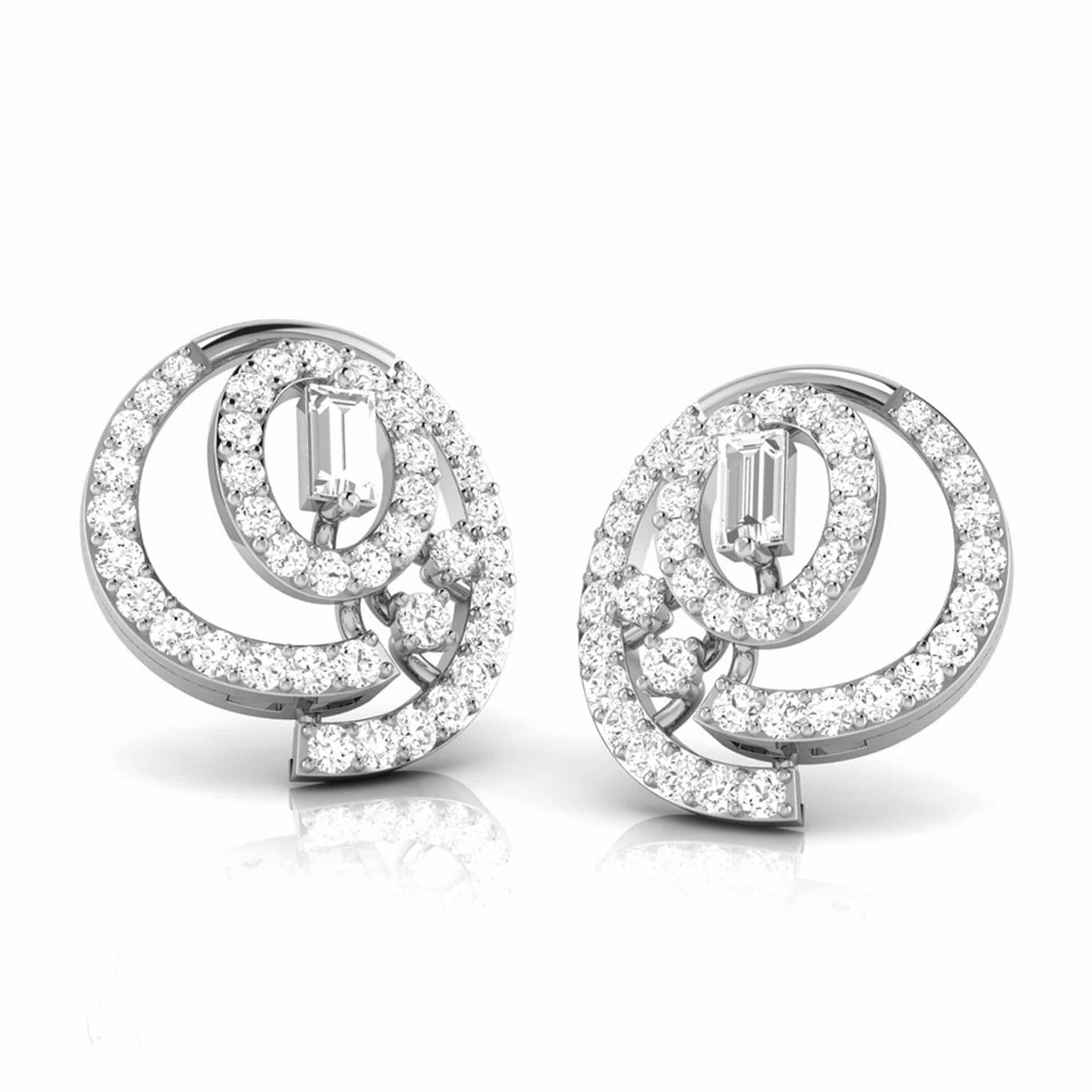 Jewelove™ Earrings Platinum Earrings with Diamonds JL PT E ST 2213