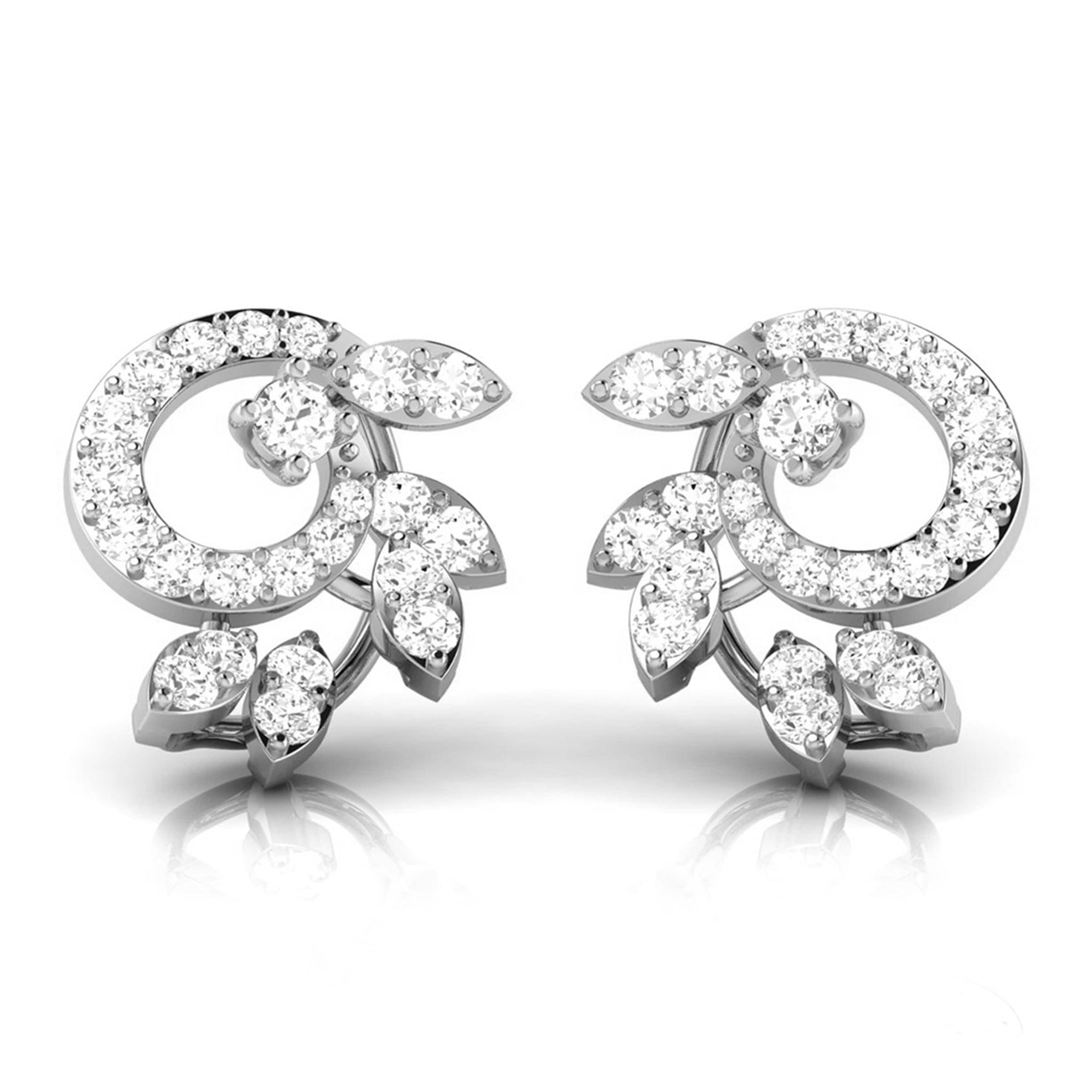 Jewelove™ Earrings SI IJ Platinum Earrings with Diamonds JL PT E ST 2217