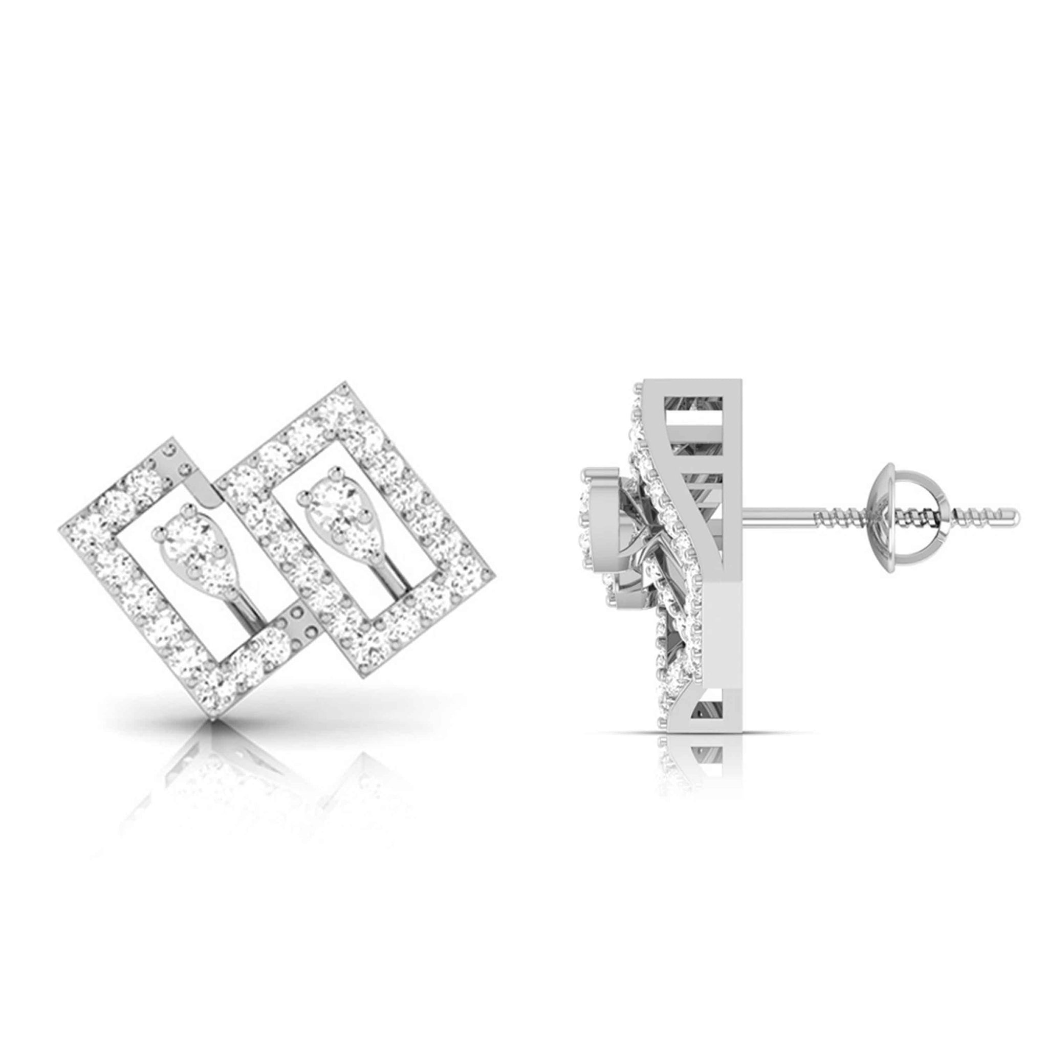 Jewelove™ Earrings Platinum Earrings with Diamonds JL PT E ST 2222