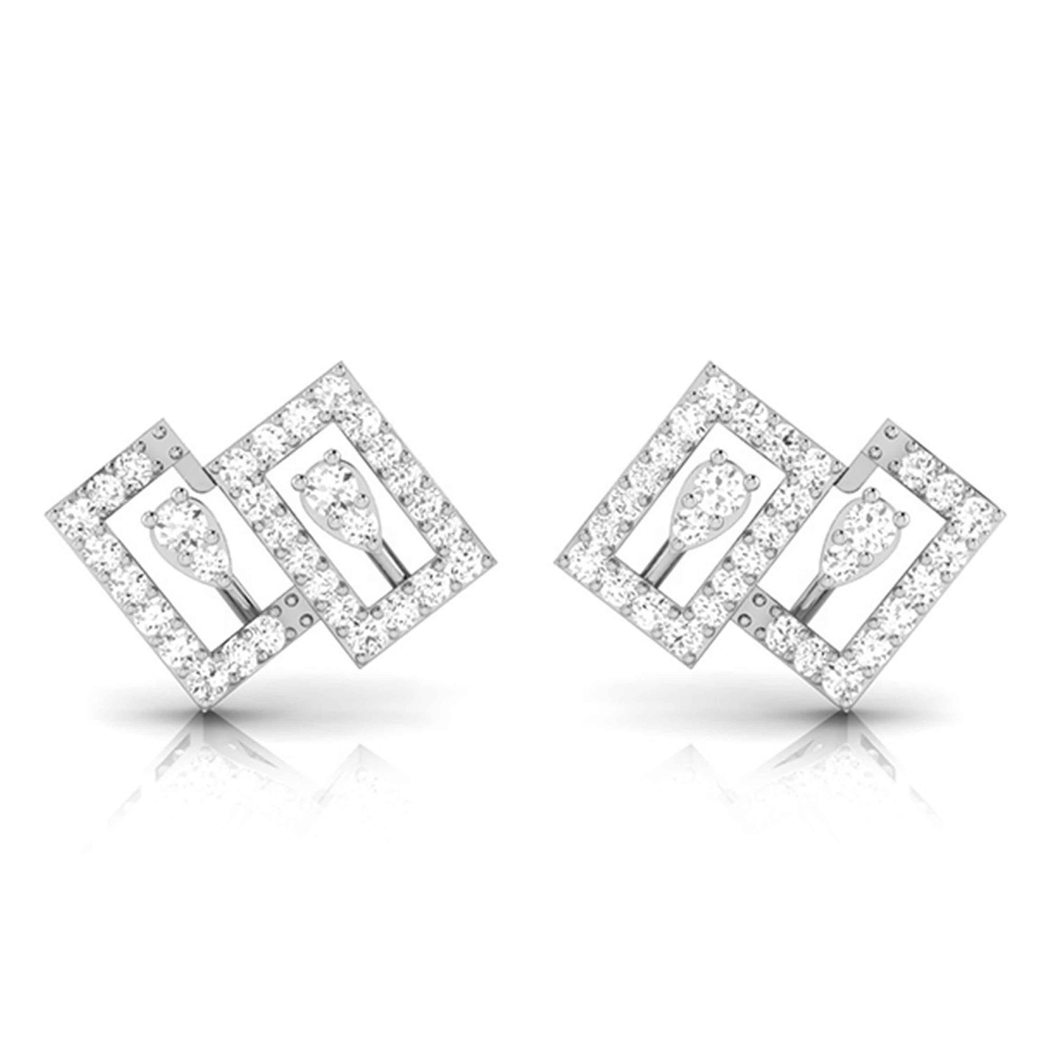 Jewelove™ Earrings SI IJ Platinum Earrings with Diamonds JL PT E ST 2222