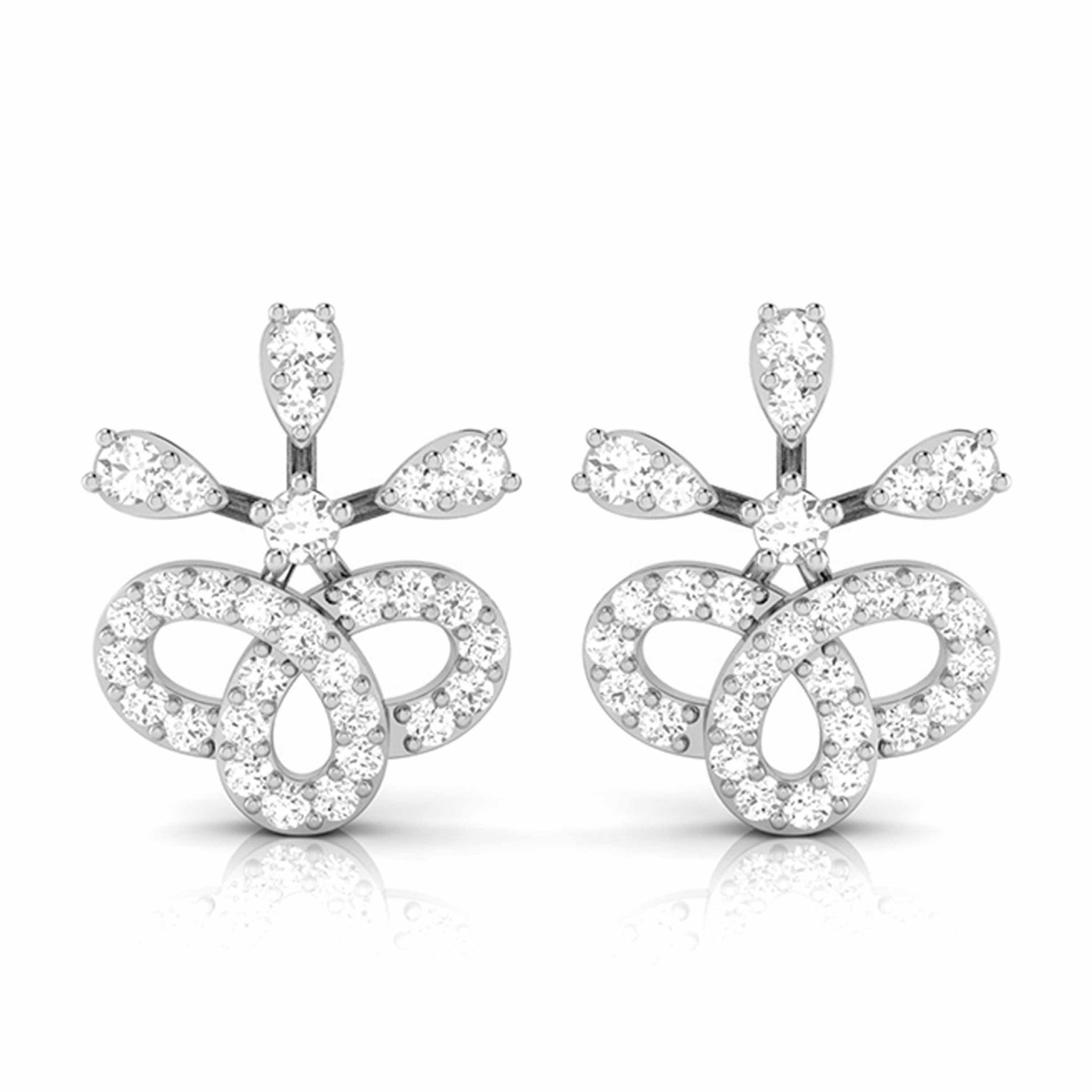 Jewelove™ Earrings SI IJ Platinum Earrings with Diamonds JL PT E ST 2226