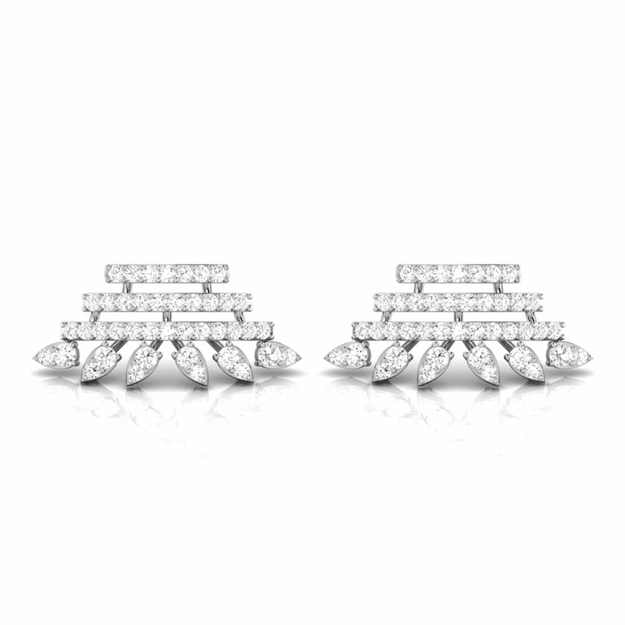 Jewelove™ Earrings SI IJ Platinum Earrings with Diamonds JL PT E ST 2228