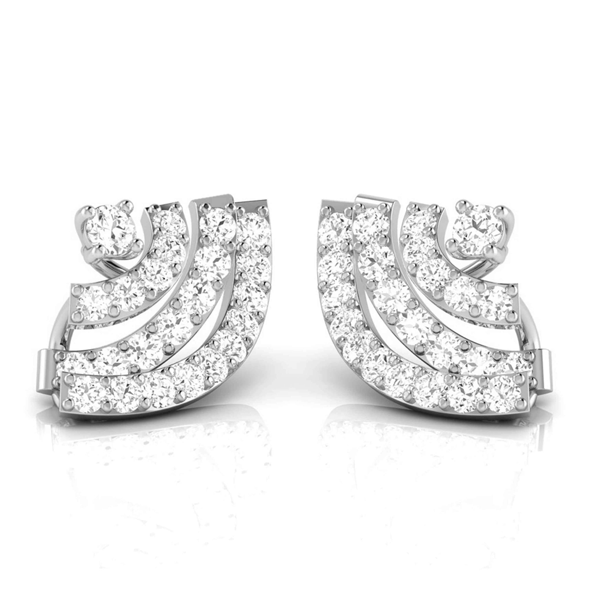 Jewelove™ Earrings SI IJ Platinum Earrings with Diamonds JL PT E ST 2229