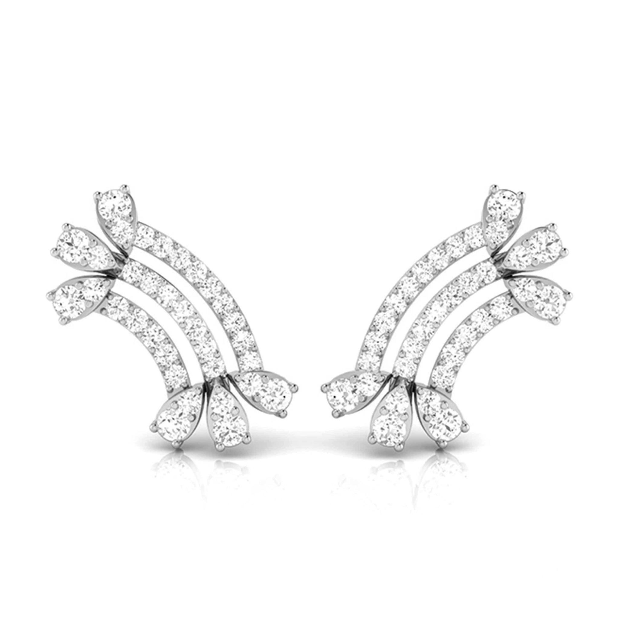 Jewelove™ Earrings SI IJ Platinum Earrings with Diamonds JL PT E ST 2232