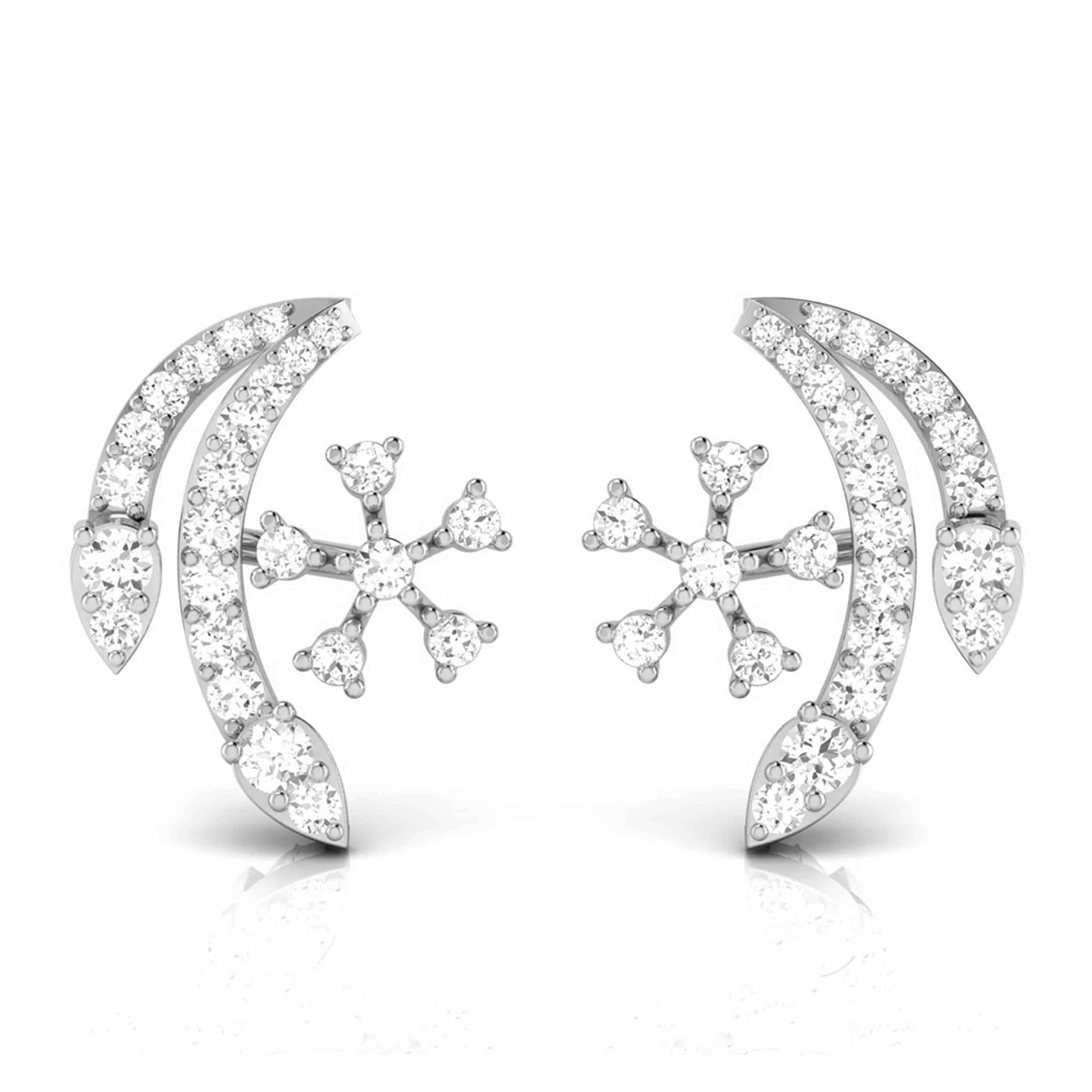 Jewelove™ Earrings SI IJ Platinum Earrings with Diamonds JL PT E ST 2238