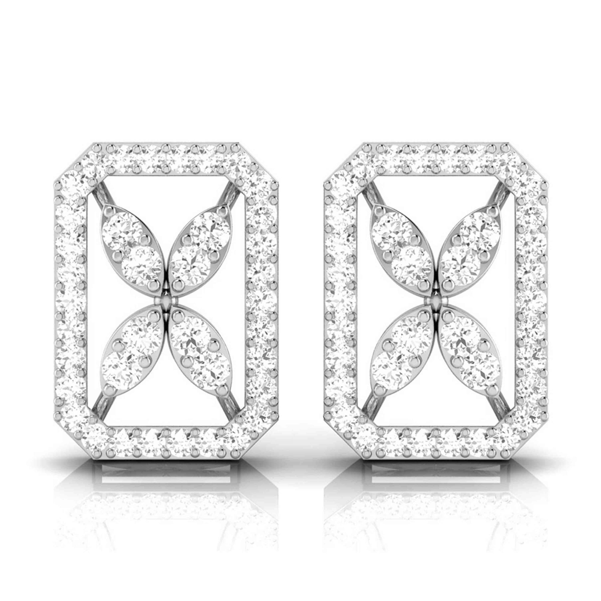 Jewelove™ Earrings SI IJ Platinum Earrings with Diamonds JL PT E ST 2241