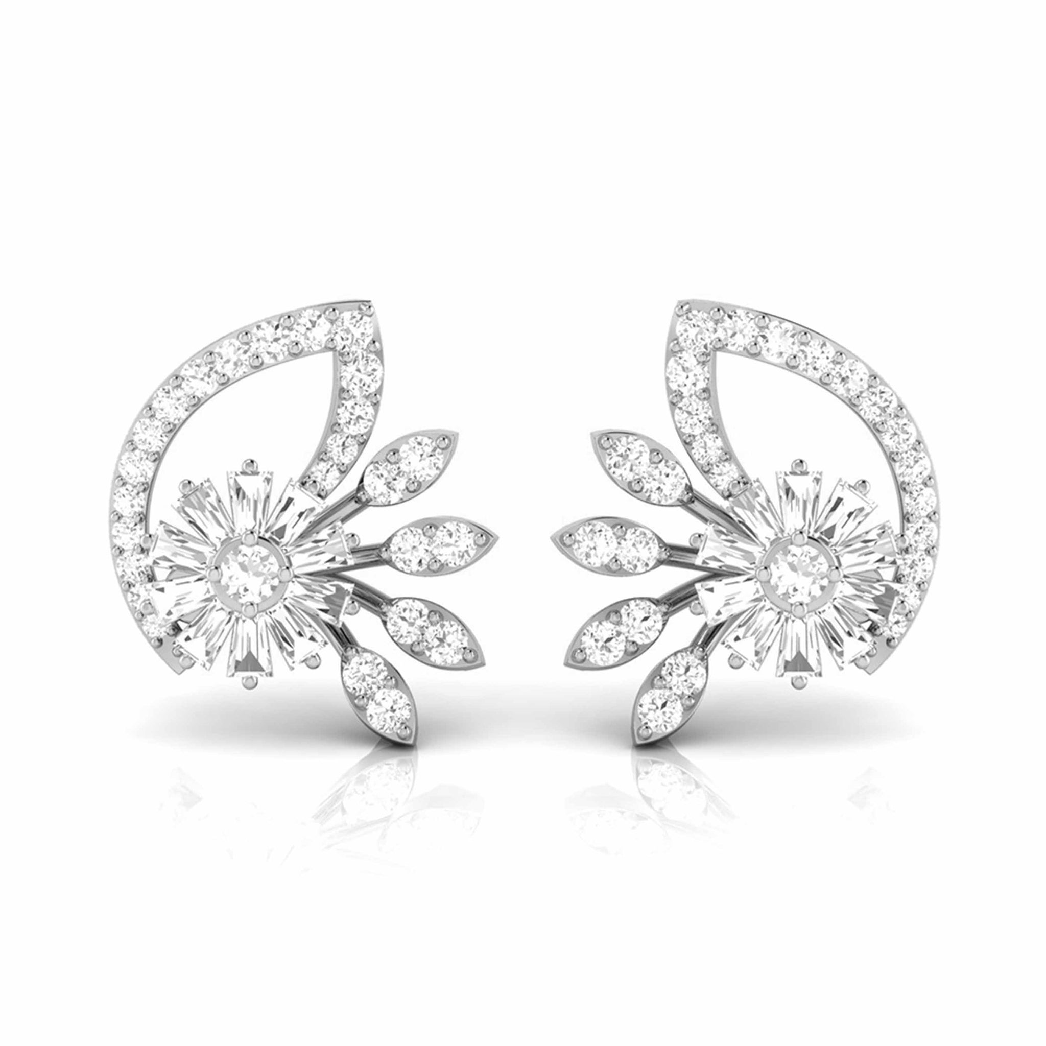 Jewelove™ Earrings Platinum Earrings with Diamonds JL PT E ST 2255