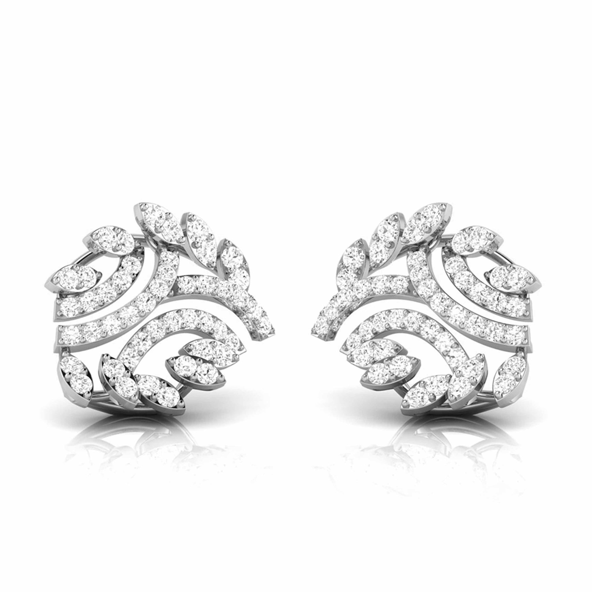 Jewelove™ Earrings SI IJ Platinum Earrings with Diamonds JL PT E ST 2256