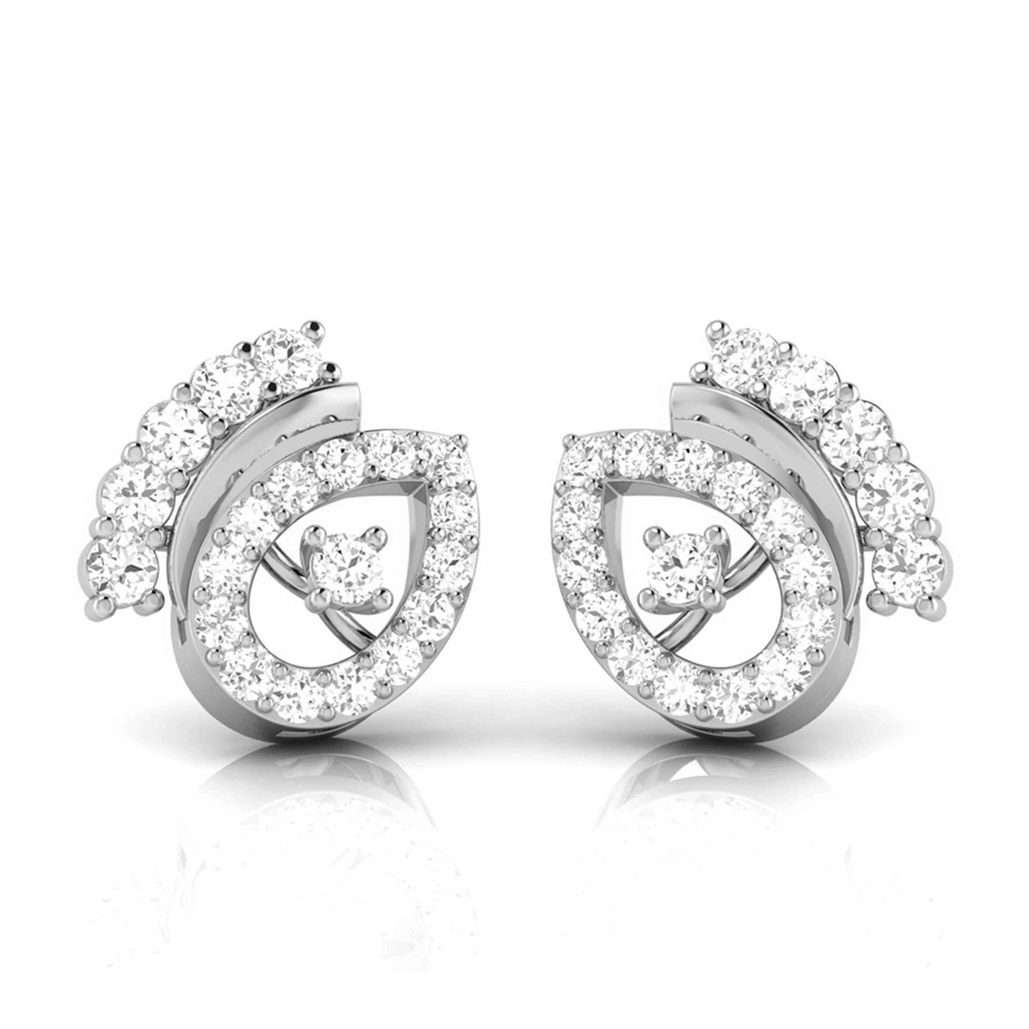 Jewelove™ Earrings SI IJ Platinum Earrings with Diamonds JL PT E ST 2259