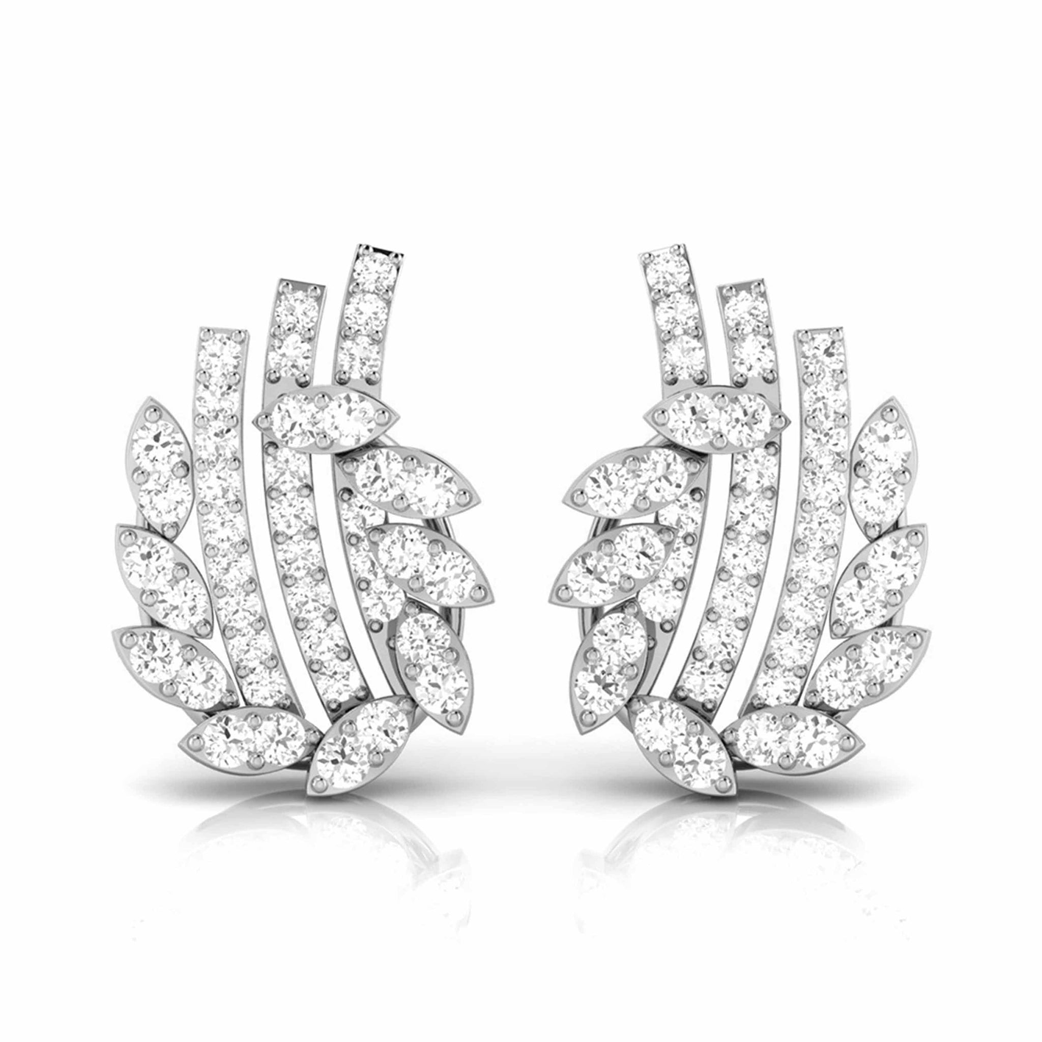 Jewelove™ Earrings SI IJ Platinum Earrings with Diamonds JL PT E ST 2260