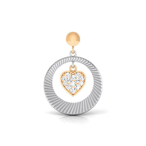 Jewelove™ Earrings Platinum Earrings with Heart of Rose Gold set with Diamonds JL PT E 8113