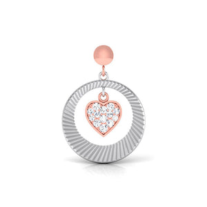 Jewelove™ Earrings Platinum Earrings with Heart of Rose Gold set with Diamonds JL PT E 8113