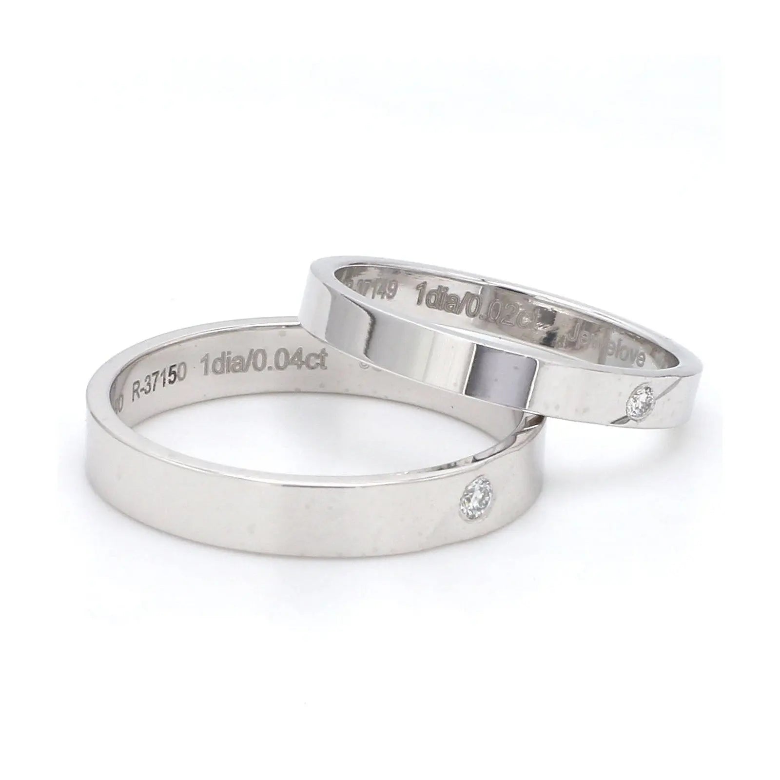 Rings : Personalized Wedding Date Ring, 14K White Gold