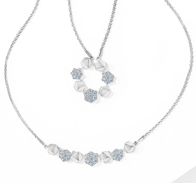 Jewelove™ Pendants SI IJ Platinum Evara Detachable Hexagonal Necklace JL PT N 179