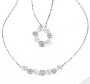 Jewelove™ Pendants SI IJ Platinum Evara Detachable Hexagonal Necklace JL PT N 179