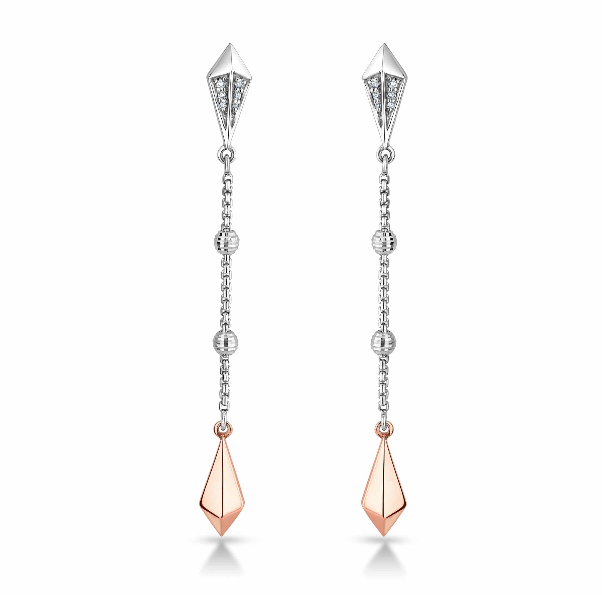 Jewelove™ Earrings SI IJ Platinum Evara Dual Tone Drop Earrings for Women JL PT E 190