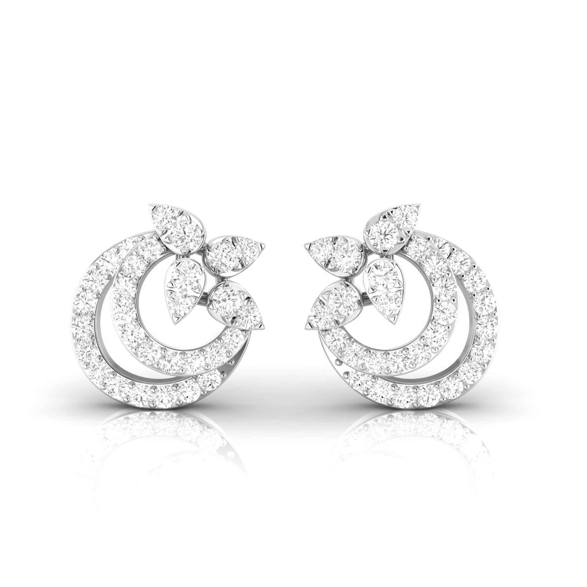 Jewelove™ Earrings Platinum Fashionable Diamond Earrings for Women JL PT E OLS 44