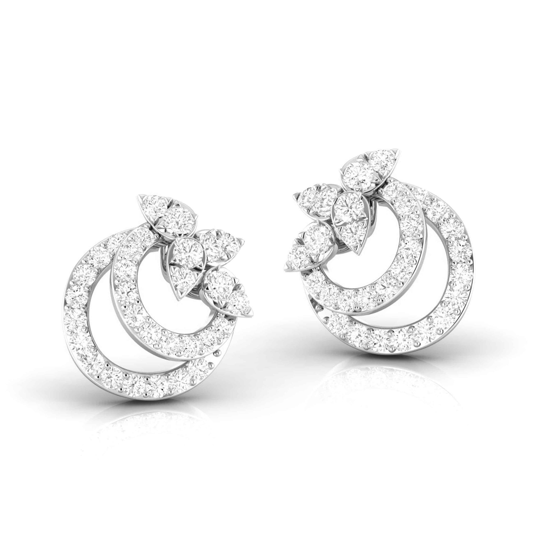 Jewelove™ Earrings Platinum Fashionable Diamond Earrings for Women JL PT E OLS 44