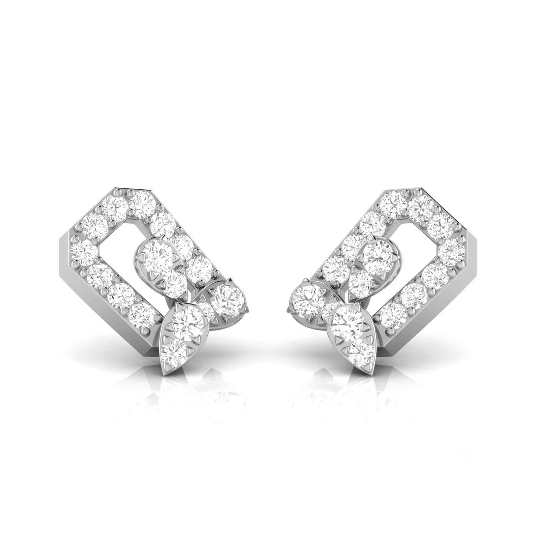 Jewelove™ Earrings Platinum Fashionable Diamond Earrings for Women JL PT E OLS 6