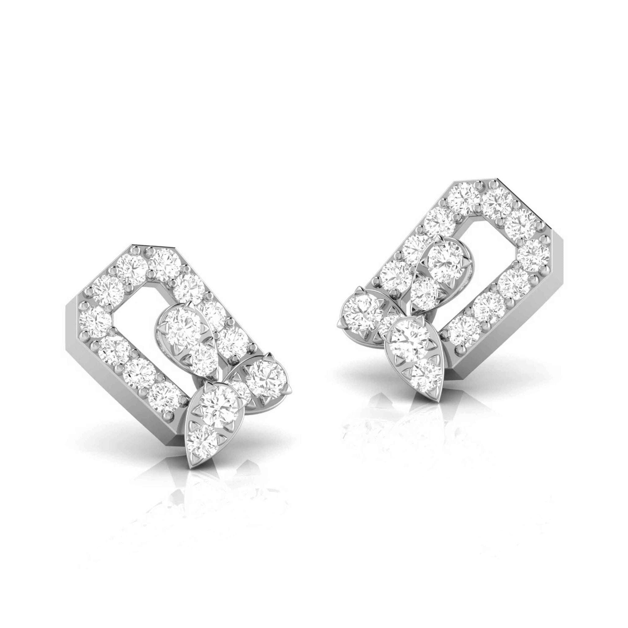 Jewelove™ Earrings Platinum Fashionable Diamond Earrings for Women JL PT E OLS 6