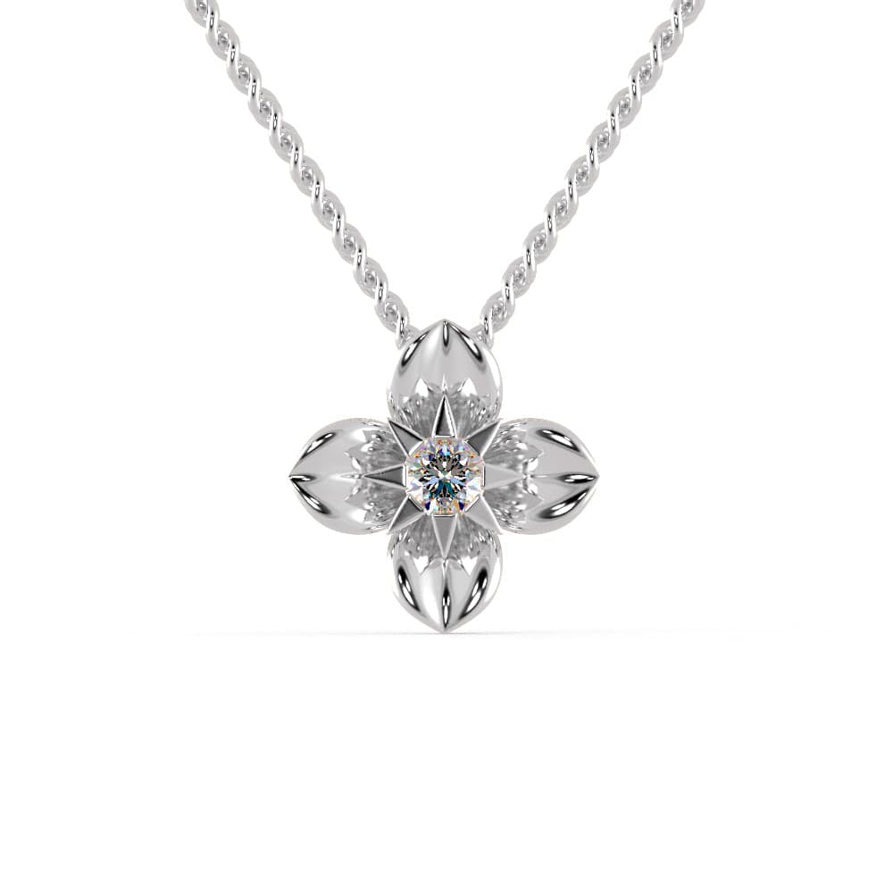 Jewelove™ Pendants SI IJ Platinum Flower Pendant Solitaire for Women JL PT P 1250