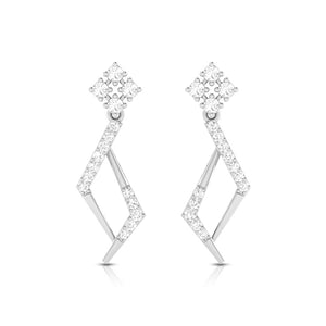 Jewelove™ Earrings SI IJ Platinum Hanging Clusters Earrings with Diamonds for Women JL PT E N-1