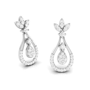 Jewelove™ Earrings Platinum Hanging Clusters Earrings with Diamonds for Women JL PT E N-11