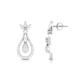 Jewelove™ Earrings Platinum Hanging Clusters Earrings with Diamonds for Women JL PT E N-11