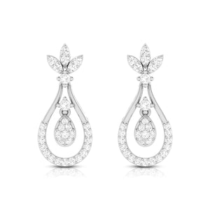 Jewelove™ Earrings SI IJ Platinum Hanging Clusters Earrings with Diamonds for Women JL PT E N-11