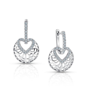 Jewelove™ Earrings SI IJ Platinum Heart Diamond Earrings for Women JL PT E 244