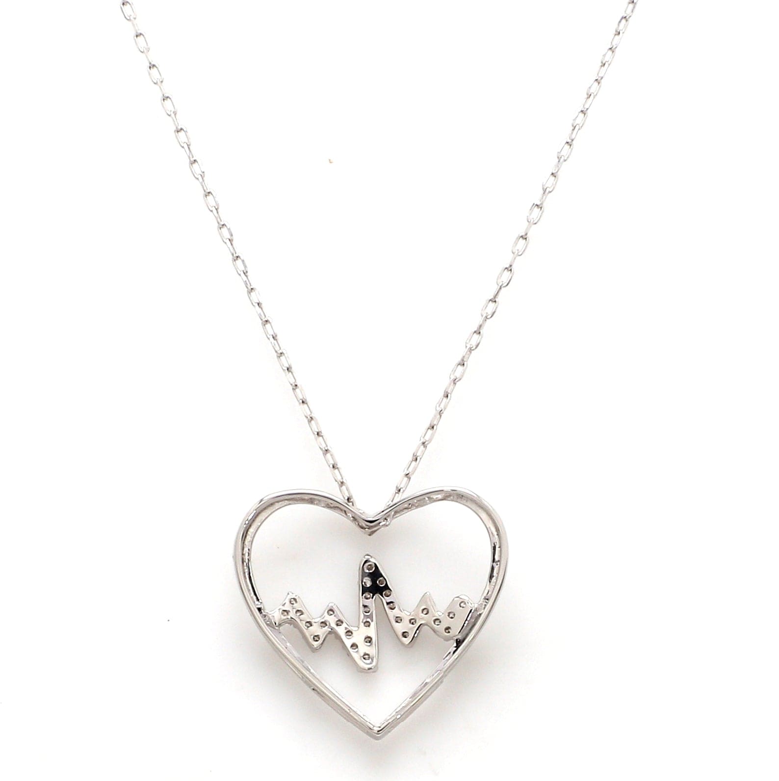 Jewelove™ Pendants Platinum Heart + Heartbeat Pendant with Diamonds JL PT P 8090