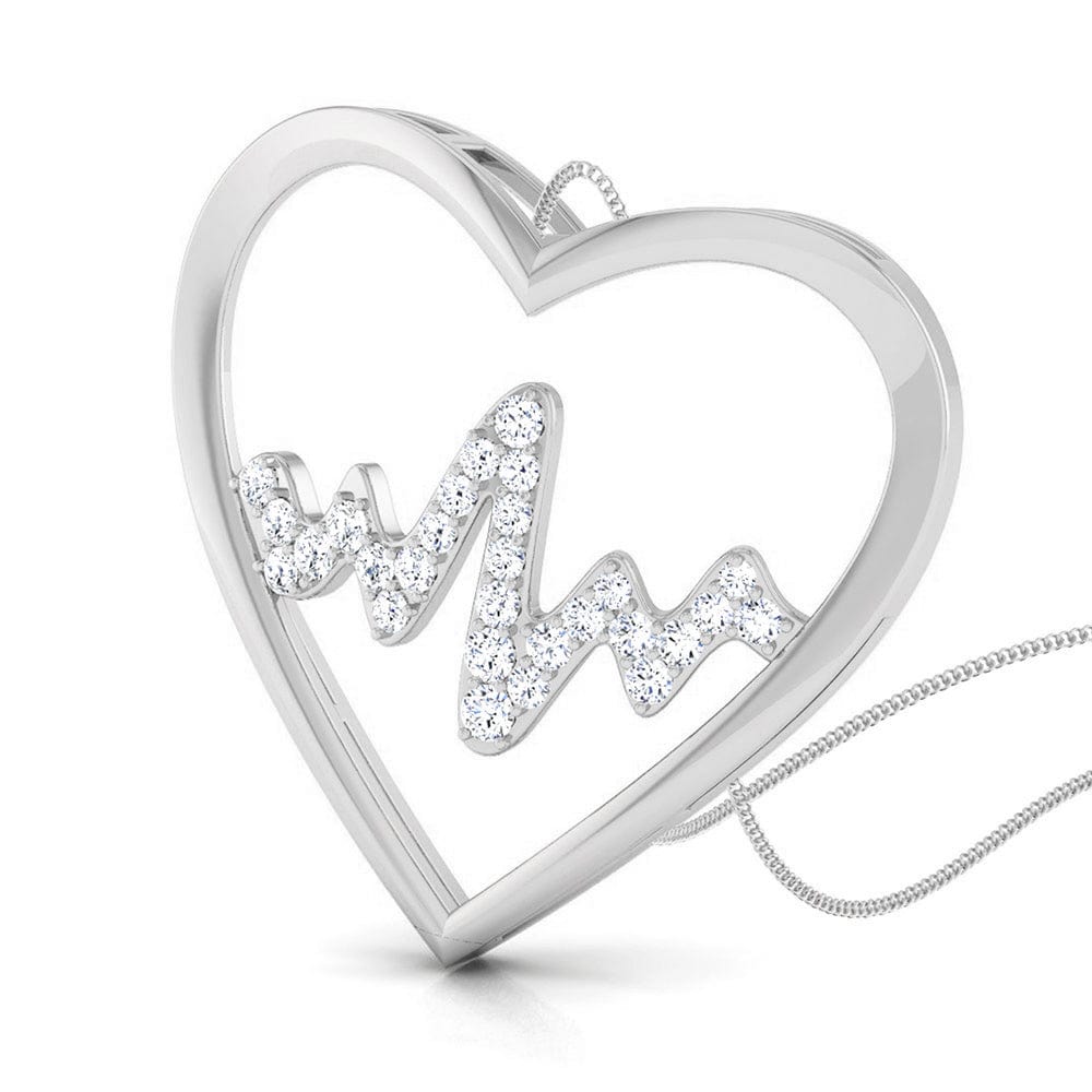 Perspective View of  Platinum Love Pendant with Diamonds JL PT P 8090