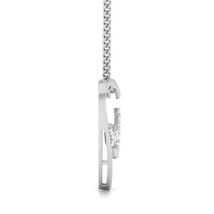 Side View of  Platinum Love Pendant with Diamonds JL PT P 8090