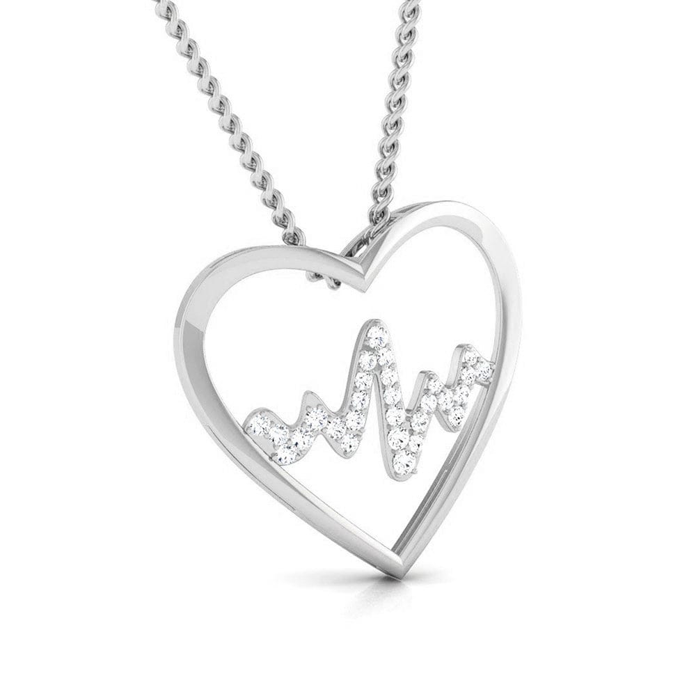 Front Side View of  Platinum Love Pendant with Diamonds JL PT P 8090