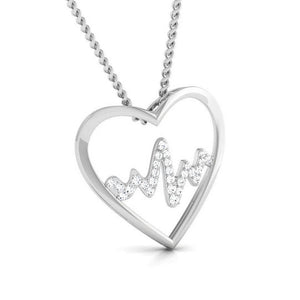 Front Side View of  Platinum Love Pendant with Diamonds JL PT P 8090