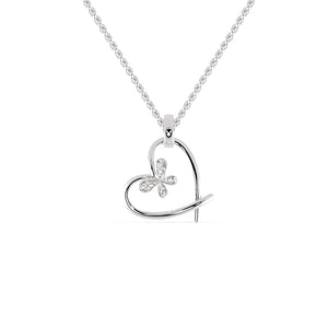 Jewelove™ Pendants SI IJ Platinum Heart Pendant with Diamonds for Women JL PT P 1237