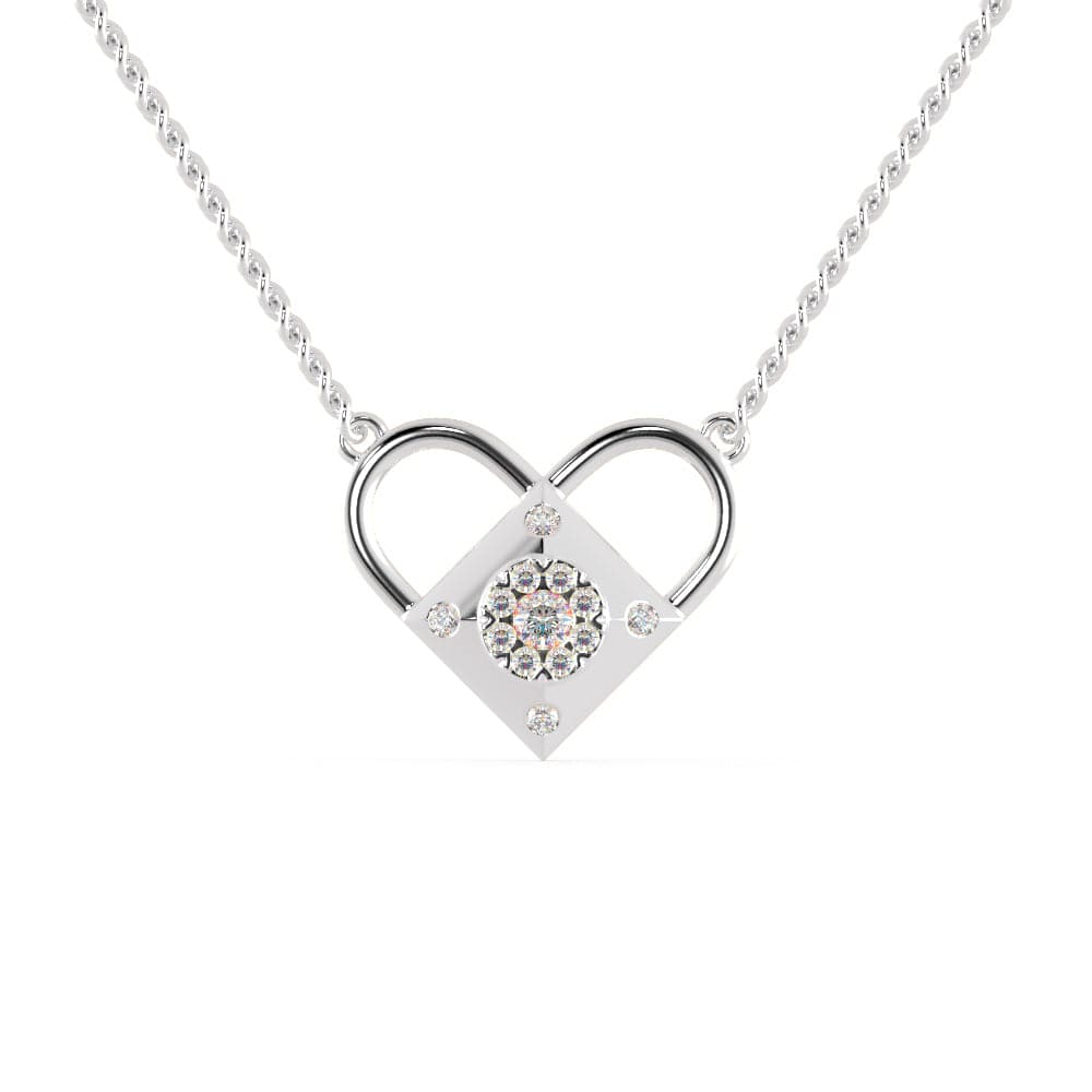 Jewelove™ Pendants SI IJ Platinum Heart Pendant with Diamonds for Women JL PT P 1246