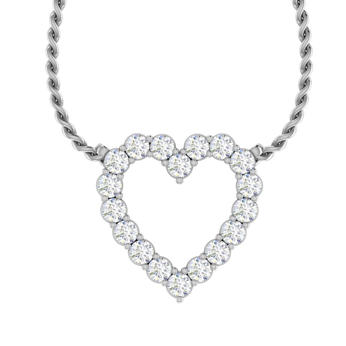 Jewelove™ Pendants SI IJ Platinum Heart Pendant with Diamonds for Women JL PT P PF RD 102