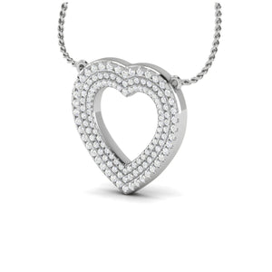 Jewelove™ Pendants Platinum Heart Pendant with Diamonds for Women JL PT P PF RD 114