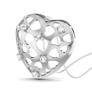 Perspective View of Platinum Love Pendant with Diamonds JL PT P 8184